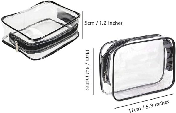 Portable Clear Cosmetic Bag , Clear, Small (3 Pieces) - Image 3