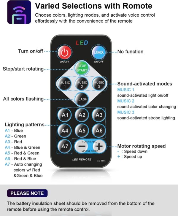 Sound Activated Party Lights with Remote Control with 7 Modes - Image 3