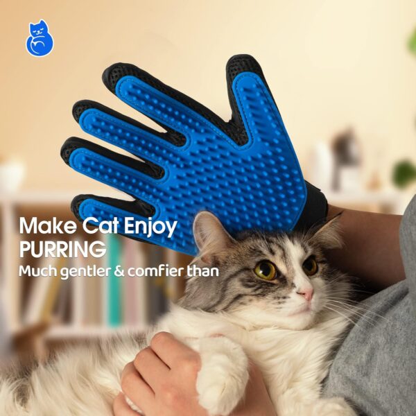 Pet Grooming Glove Perfect for Dog & Cat with Long & Short Fur - 1 Pair - Image 2