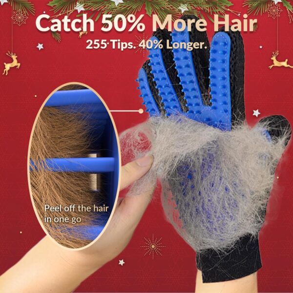 Pet Grooming Glove Perfect for Dog & Cat with Long & Short Fur - 1 Pair - Image 3